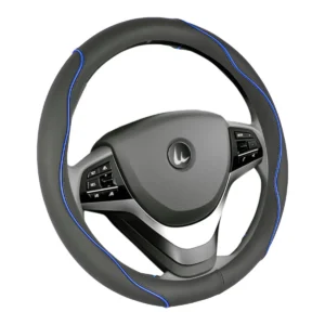 כיסוי הגה M שחור סקיי תפר כחול