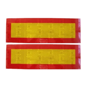 סט פסים זוהרים מדבקה 56X20 לנגרר אדום/צהוב